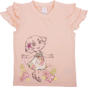 Dora The Explorer Pink Ruffle Shirt