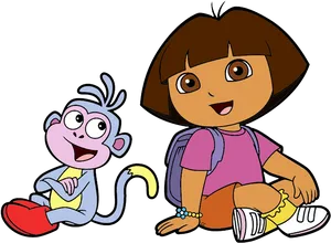 Doraand Boots Friends Forever PNG