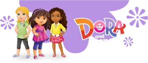 Doraand Friends Animated Characters PNG