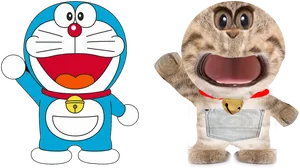 Doraemonand Realistic Version Comparison PNG image