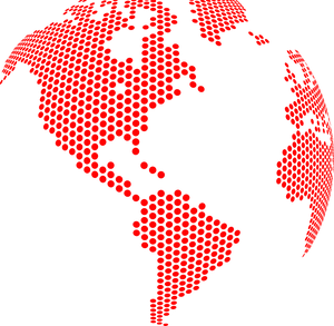 Dotted World Map Redon Blue PNG image