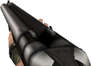 Double Barrel Shotgun Closeup PNG