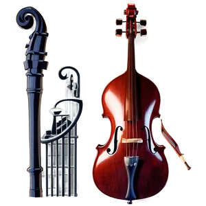 Double Bass And Clef PNG Ayj