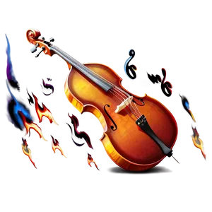 Double Bass In Fire PNG 64