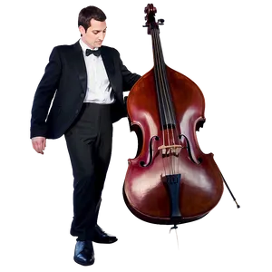 Double Bass Silhouette Player PNG Frd PNG