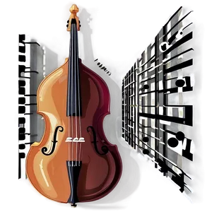 Double Bass With Music Notes Png Tfb92 PNG image