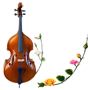 Double Bass With Roses PNG Rvt91 PNG