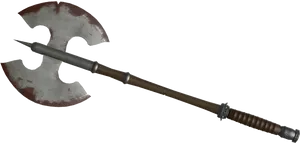 Double Bladed Battle Axe PNG