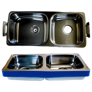 Double Bowl Kitchen Sink Png 06122024 PNG image