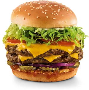 Double Cheeseburger Deluxe PNG image