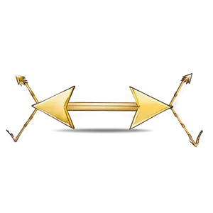 Double Ended Gold Arrow PNG 12