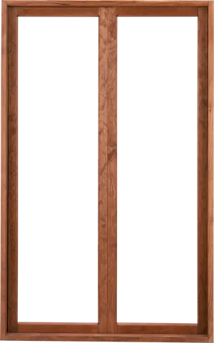 Double Panel Wooden Window Frame PNG image