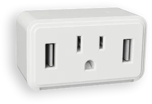 Double Power Outlet White Background PNG image