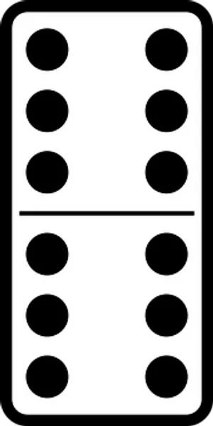 Double Six Domino Tile PNG image