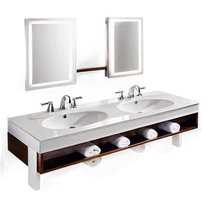 Double Vanity Bathroom Sink Png 06132024 PNG image