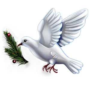 Dove Clipart For Christmas PNG 06262024