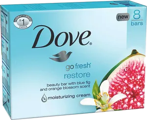 Dove Go Fresh Restore Soap Bars Packaging PNG image