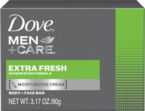 Dove Men Care Extra Fresh Soap Bar Packaging PNG image