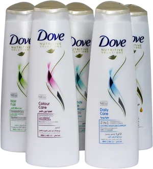 Dove Shampoo Bottles Array PNG image