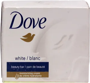 Dove White Beauty Bar Soap Packaging PNG image