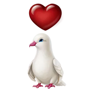 Dove With Heart PNG Jar78