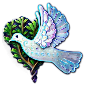 Dove With Heart PNG Pwb