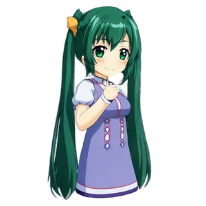 Download Green Haired Anime Character Png 05232024 PNG image