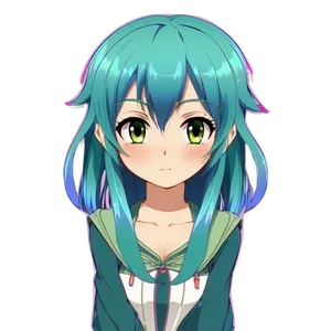 Download Green Haired Anime Character Png Eiv30 PNG image