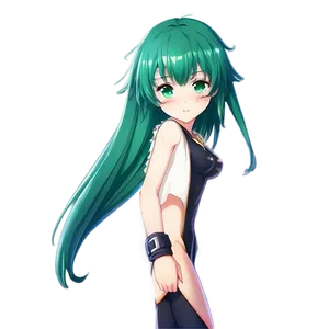 Download Green Haired Anime Png Art Xef1 PNG image