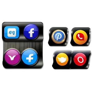 Downloadable Social Icons Set PNG Hmv