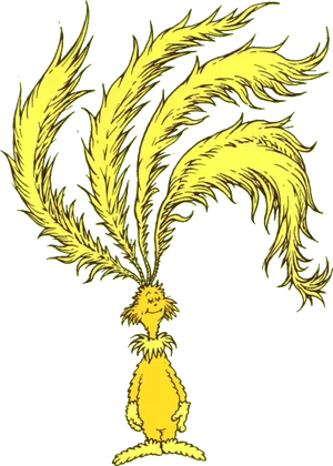 Dr Seuss Character With Feathers PNG image