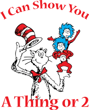 Dr Seuss Characters Thing Oneand Thing Two PNG image