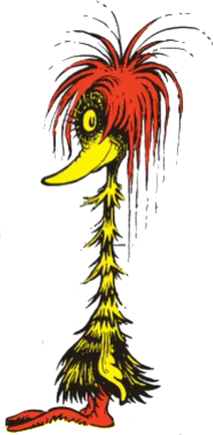 Dr Seuss Colorful Creature Illustration PNG image