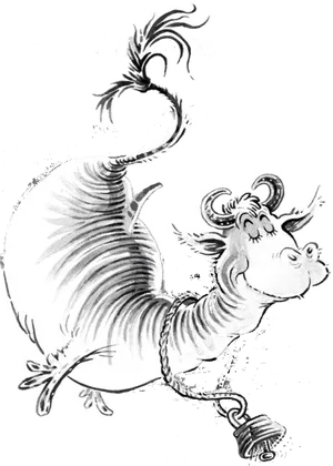 Dr Seuss Whimsical Creature Illustration PNG image