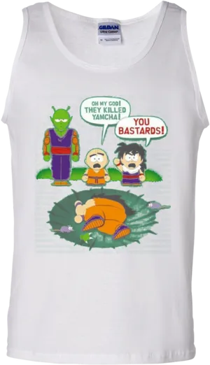 Dragon Ball South Park Crossover Tank Top PNG image