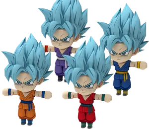 Dragon Ball Super Saiyan Blue Vegeta Variants PNG image