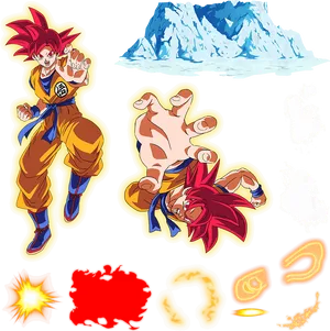 Dragon_ Ball_ Super_ Saiyan_ Stickers_ Collection PNG image