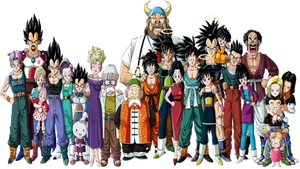 Dragon Ball Z Characters Lineup PNG image