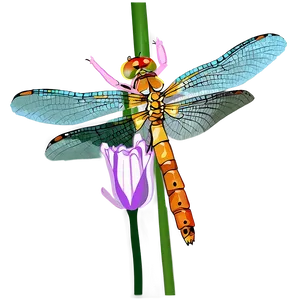 Dragonfly On Flower Png Ctl82 PNG image