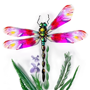 Dragonfly On Flower PNG Pqk2 PNG