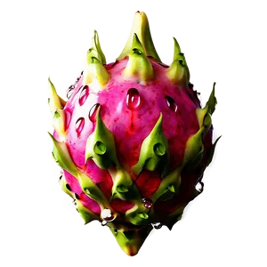 Dragonfruit With Water Drops Png Wmy PNG image