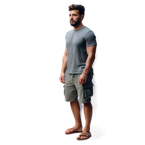 Drawstring Cargo Shorts PNG Vco