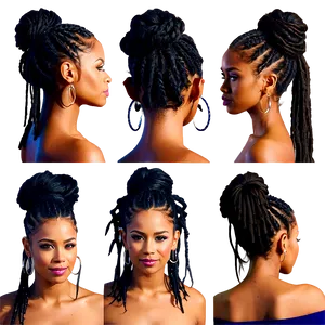 Dreads Updo Tutorial PNG Obh49