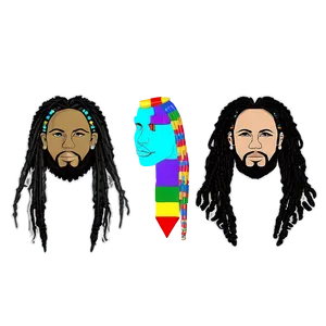 Dreads With Beads Png 16 PNG image