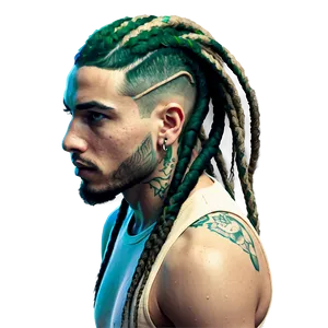 Dreads With Shaved Sides PNG 05242024