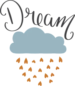 Dream Cloud Rainof Hearts PNG image