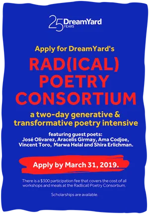 Dream Yard Radical Poetry Consortium Flyer PNG image