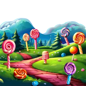 Dreamy Candy Land Landscape Png 06202024 PNG image