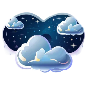 Dreamy Cloud Vector Scene PNG Hvi PNG