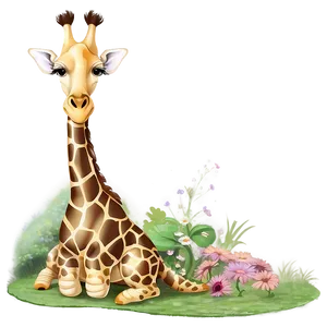 Dreamy Giraffe Landscape PNG Rhh51